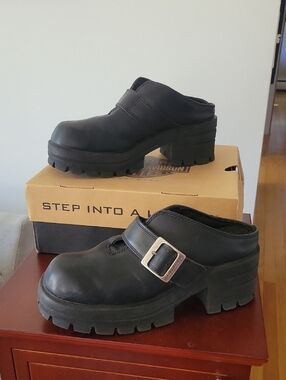 Harley-Davidson "Move" Platform Clogs, 7, Black, Vintage